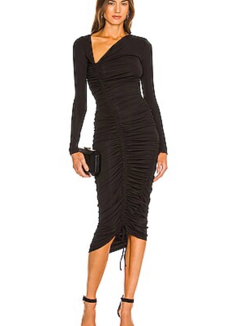 Michael Costello x REVOLVE Kylee Midi Dress in Black  Elegant Evening